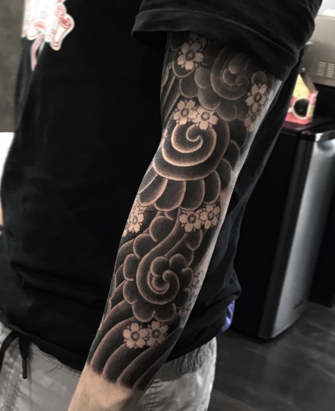 japanese waves with petal